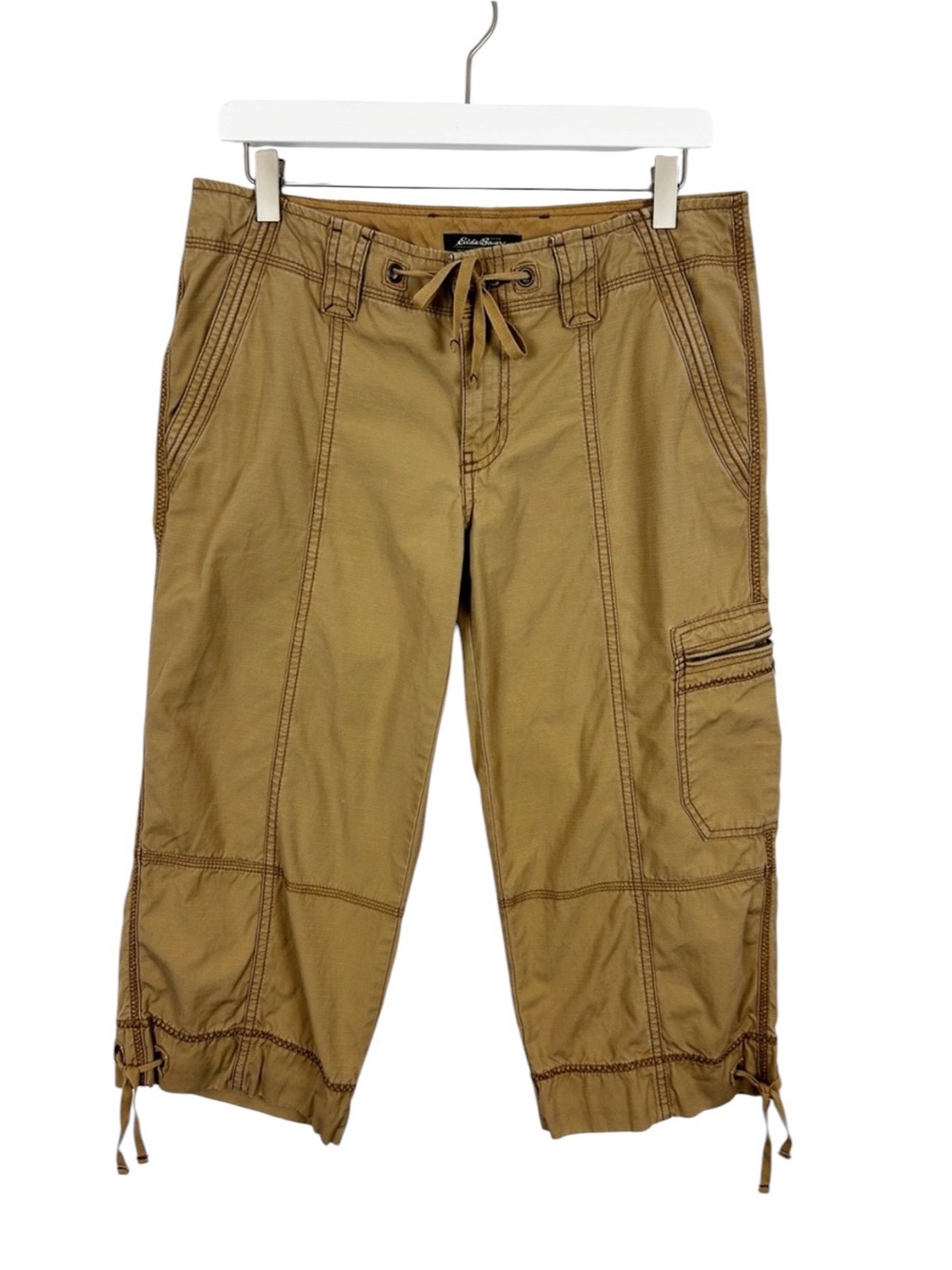Eddie Bauer Tan Cargo Capris with Drawstring Waist Size 6